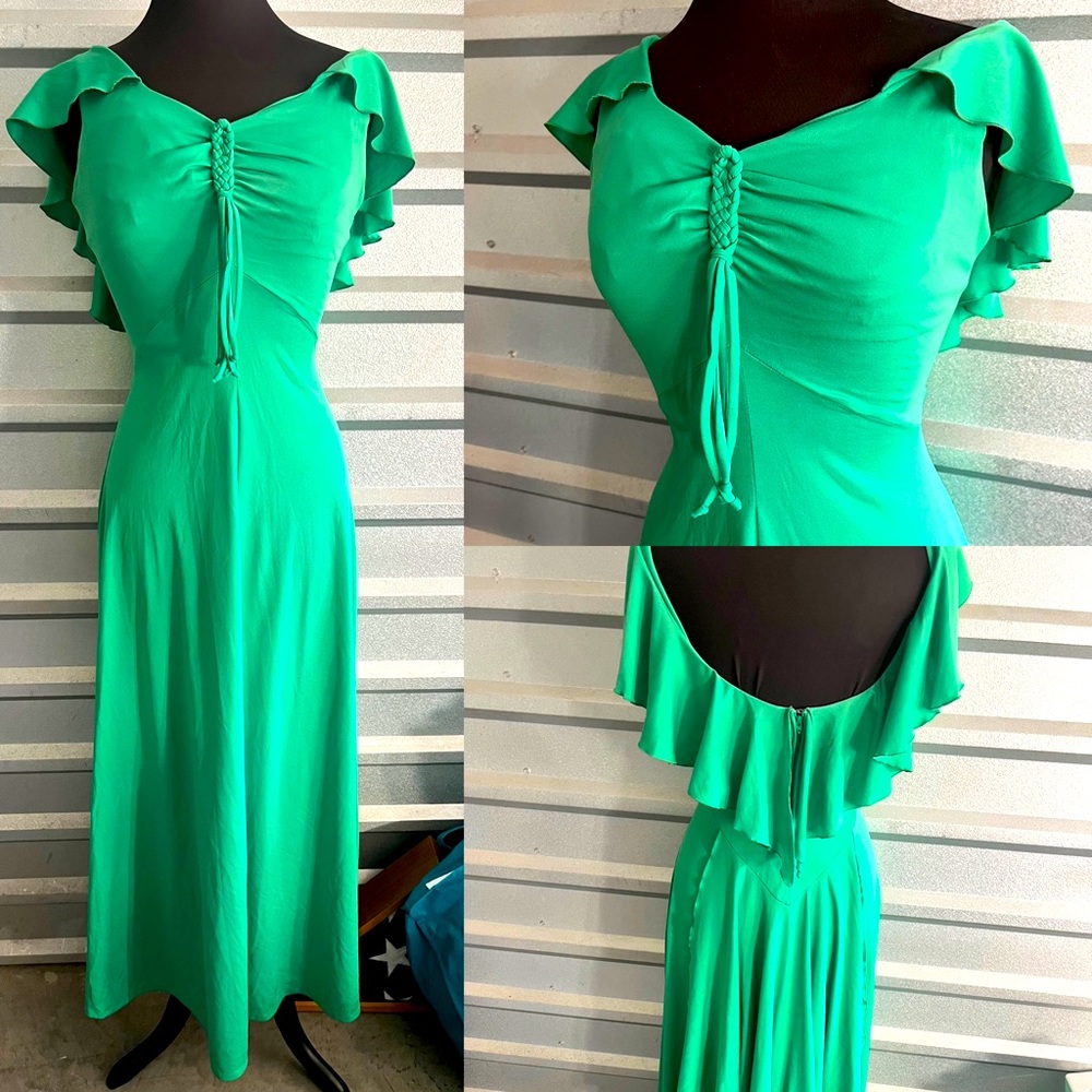 ✨Vintage Jack Hartley Inc Miami Green Fairy Core Maxi Dress
